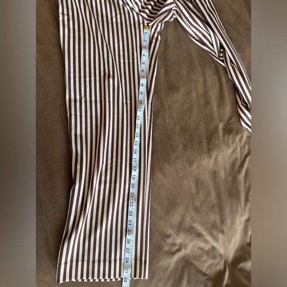 Mango tan and brown striped trousers in size S. - Picture 3 of 6
